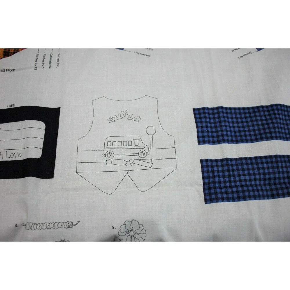 Cranston Fabric Panel Pattern Kids Back to School Vest Size XS-L Dreamspinners